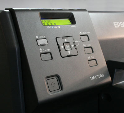 Epson C7500 control panel